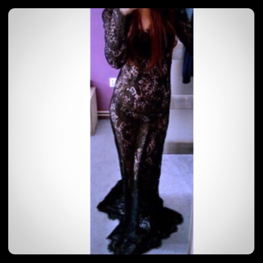 Vintage Lace V-neck Lace Dress